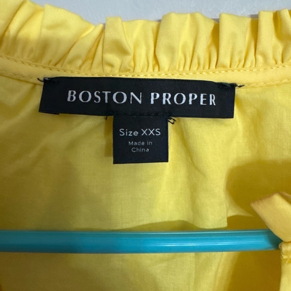 Boston Proper Tie Waist Tiered Fit And Flare Poplin Dress Size Xxs Euc — image 5 of 5
